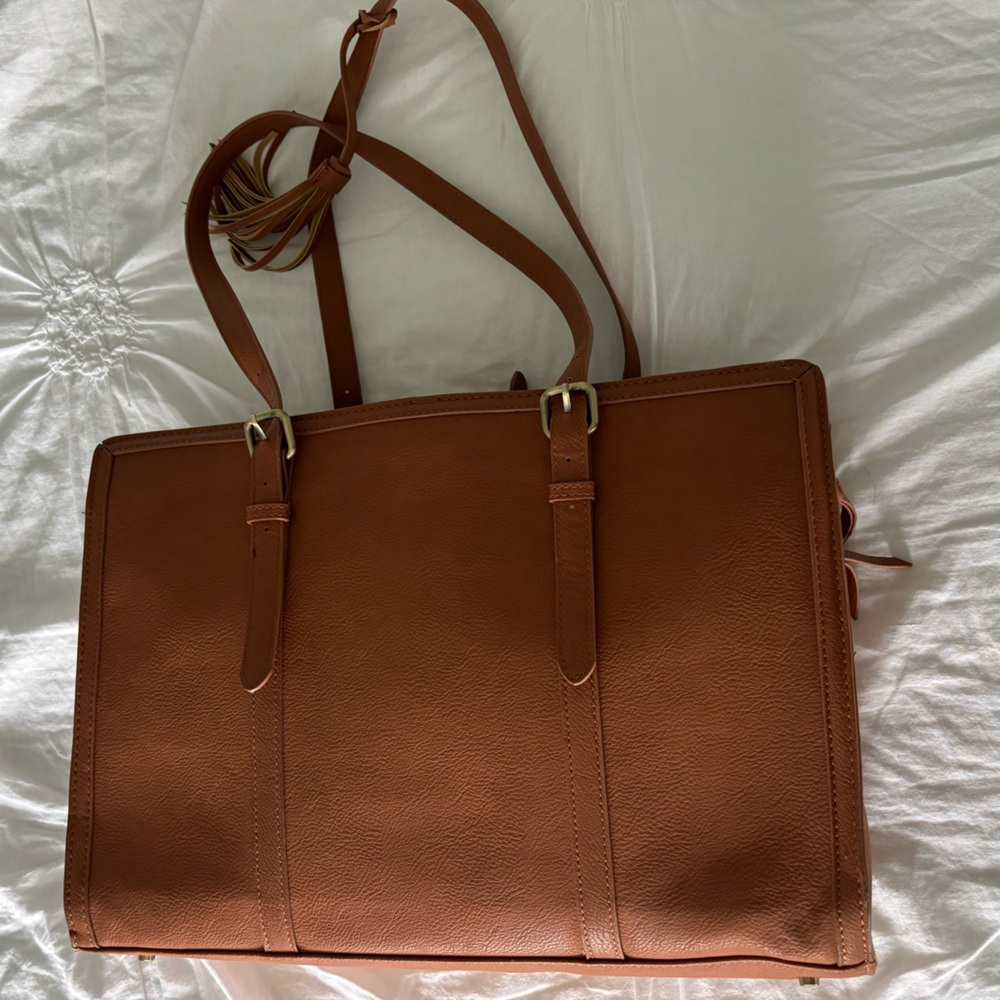 Brown Laptop Bag 15.6 in Laptop 3 Compartments